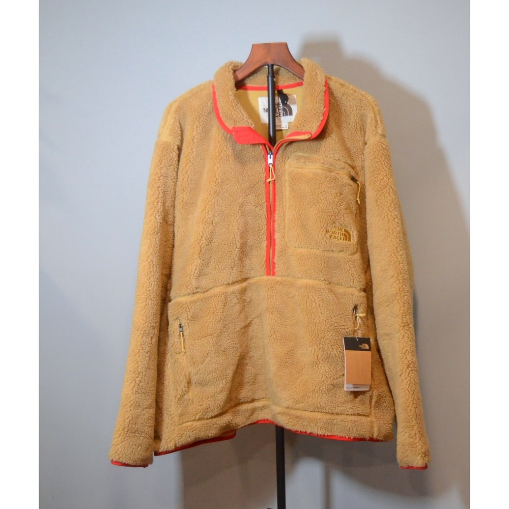 NEW The North Face Men's Antelope Tan Extreme Pile Half Zip Fleece Pullover XXL